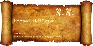 Mocsai Márta névjegykártya
