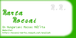 marta mocsai business card